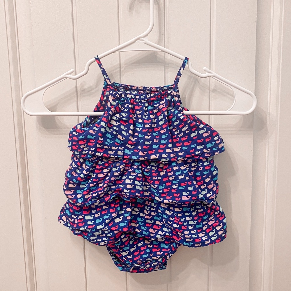 Vineyard Vines Target Baby Whale Print Ruffle Bubble Romper